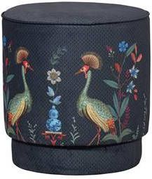 Pip Studio Flirting Birds Poef Velvet Groen 45x40x40