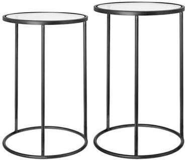 Riverdale Bijzettafel Amaro zwart Set van 2 Rond 60 cm