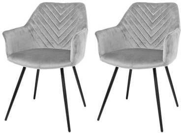 Riverdale Eetkamerstoel Lynn grijs 81cm set van 2