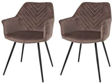 Riverdale Eetkamerstoel Lynn taupe 81cm set van 2