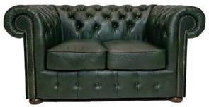 Chesterfield Bank Class Leer 2 zits Cloudy Groen