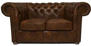 Chesterfield Bank Class Leer 2 zits Cloudy Licht Bruin
