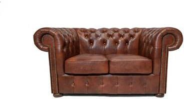 Chesterfield Bank Class Leer 2 zits Cloudy Oud Bruin