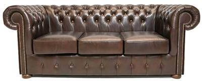 Chesterfield Bank Class Leer 3 zits Cloudy Donker Bruin