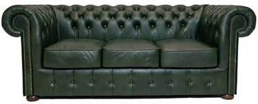 Chesterfield Bank Class Leer 3 zits Cloudy Groen