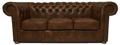 Chesterfield Bank Class Leer 3 zits Cloudy Licht Bruin