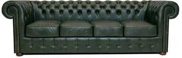 Chesterfield Bank Class Leer 4 zits Cloudy Groen