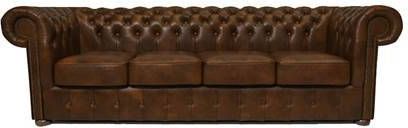 Chesterfield Bank Class Leer 4 zits Cloudy Licht Bruin