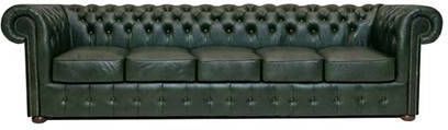 Chesterfield Bank Class Leer 5 zits Cloudy Groen