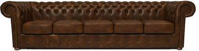 Chesterfield Bank Class Leer 5 zits Cloudy Licht Bruin