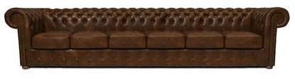 Chesterfield Bank Class Leer 6 zits Cloudy Licht Bruin
