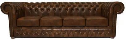 Chesterfield Bank First Class Leer 4 zits Cloudy Licht Bruin