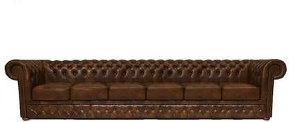 Chesterfield Bank First Class Leer 6 zits Cloudy Licht Bruin