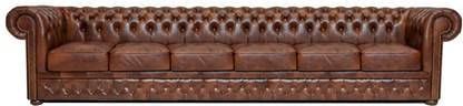 Chesterfield Bank First Class Leer 6 zits Cloudy Oud Bruin