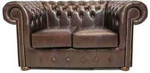 Chesterfield Bank Leer 2 zits Cloudy Brown