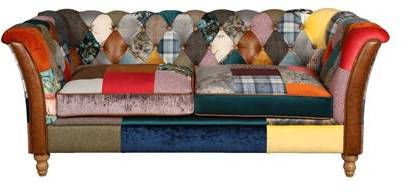 Chesterfield Rain Lily harlequin patchwork 2 zits bank