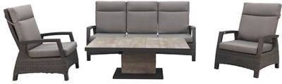 VDG Darwin/Jersey Deluxe loungeset verstelbaar Antraciet