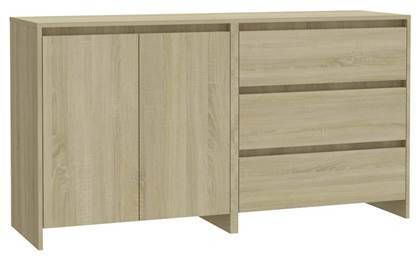 vidaXL 2 st Dressoirs bewerkt hout sonoma eikenkleurig
