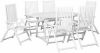VIDAXL 7 delige Tuinset met verlengbare tafel hout wit online kopen