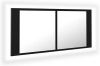 VidaXL Badkamerkast met spiegel en LED 100x12x45 cm zwart online kopen