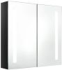 VidaXL Badkamerkast met spiegel en LED 62x14x60 cm glanzend zwart online kopen