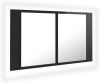 VidaXL Badkamerkast met spiegel en LED 80x12x45 cm hoogglans zwart online kopen