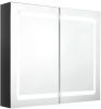 VidaXL Badkamerkast met spiegel en LED 80x12x68 cm glanzend zwart online kopen