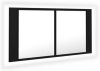 VidaXL Badkamerkast met spiegel en LED 90x12x45 cm zwart online kopen