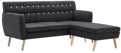 vidaXL Bank L vormig 171, 5x138x81, 5 cm stoffen bekleding donkergrijs