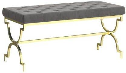 vidaXL Bankje 99 cm fluweel en roestvrij staal grijs