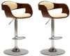 VIDAXL Barstoelen 2 st gebogen hout en kunstleer cr&#xE8, me online kopen