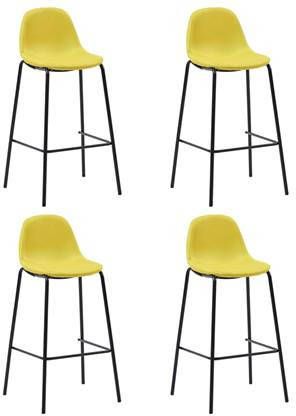 vidaXL Barstoelen 4 st stof geel