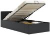 VidaXL Bedframe met opbergruimte hydraulisch kunstleer zwart 90x200 cm online kopen