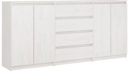 vidaXL Bijzetkasten 3 st massief grenenhout wit