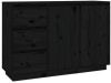 VidaXL Dressoir 111x34x75 cm massief grenenhout zwart online kopen