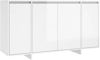 vidaXL Dressoir 135x41x75 cm spaanplaat hoogglans wit
