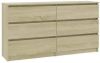 VIDAXL Dressoir 140x35x76 cm bewerkt hout sonoma eikenkleurig online kopen