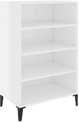 vidaXL Dressoir 57x35x90 cm spaanplaat hoogglans wit