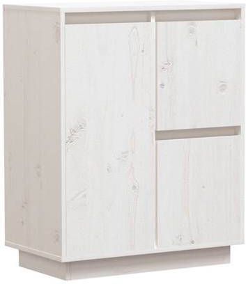 vidaXL Dressoir 60x34x75 cm massief grenenhout wit