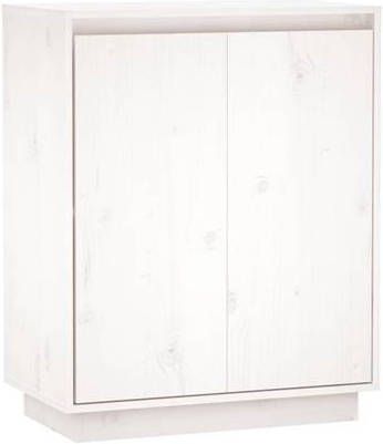 vidaXL Dressoir 60x34x75 cm massief grenenhout wit