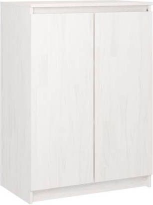 vidaXL Dressoir 60x36x84 cm massief grenenhout wit