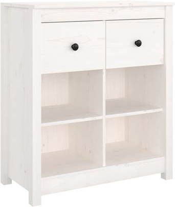 vidaXL Dressoir 70x35x80 cm massief grenenhout wit