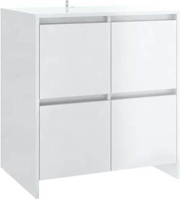 vidaXL Dressoir 70x41x75 cm spaanplaat hoogglans wit