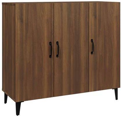vidaXL Dressoir 90x34x80 cm bewerkt hout bruineikenkleurig