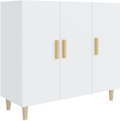 vidaXL Dressoir 90x34x80 cm bewerkt hout wit
