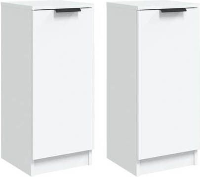 vidaXL Dressoirs 2 st 30x30x70 cm bewerkt hout wit