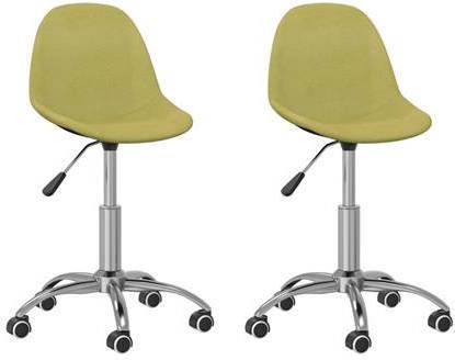 vidaXL Eetkamerstoelen 2 st draaibaar stof groen