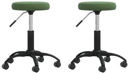 vidaXL Eetkamerstoelen 2 st fluweel donkergroen