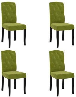 vidaXL Eetkamerstoelen 4 st fluweel lichtgroen