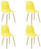 VidaXL Eetkamerstoelen 4 st kunststof geel online kopen